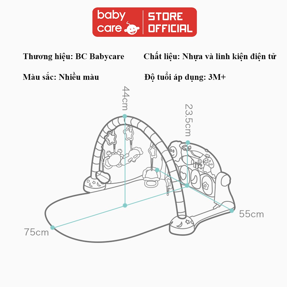 Thảm nhạc piano cho bé nằm chơi BC BABYCARE kết hợp nhiều chức năng vui chơi cùng bé - BC7315