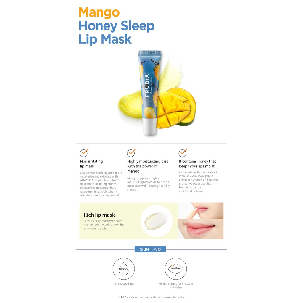 (hàng Mới Về) Mặt Nạ Môi Chiết Xuất Từ Quả Xoài Mật Ong Frudia | BigBuy360 - bigbuy360.vn