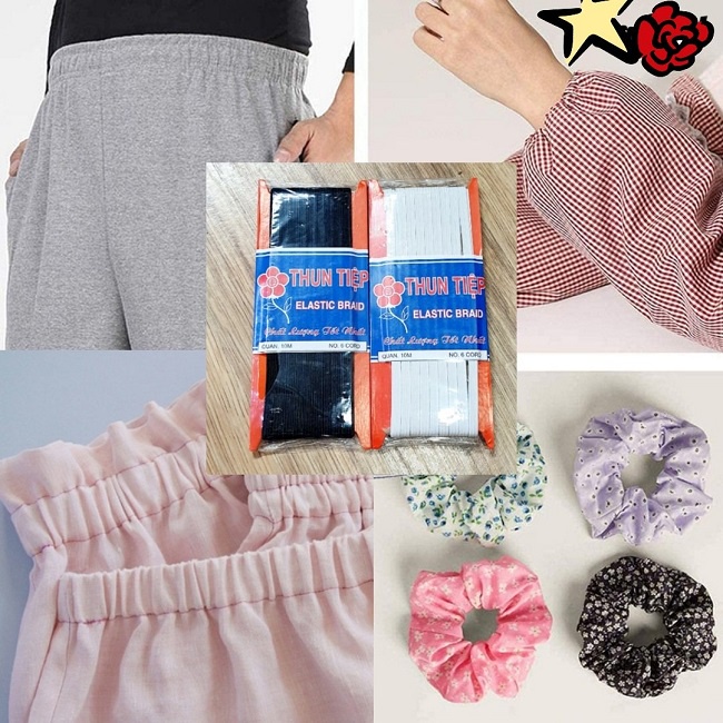 Cuộn Dây Thun Dài 10 Mét Sợi Nhỏ Bản 0,5cm Gồm Màu Trắng Hoặc Màu Đen Dùng Cho May Vá Và Làm Đồ Handmade và Trang Trí