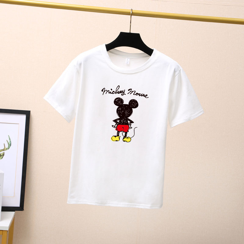 Áo thun cotton tay ngắn in hình chuột Mickey dễ thương cho bé 3-8 Tuổi