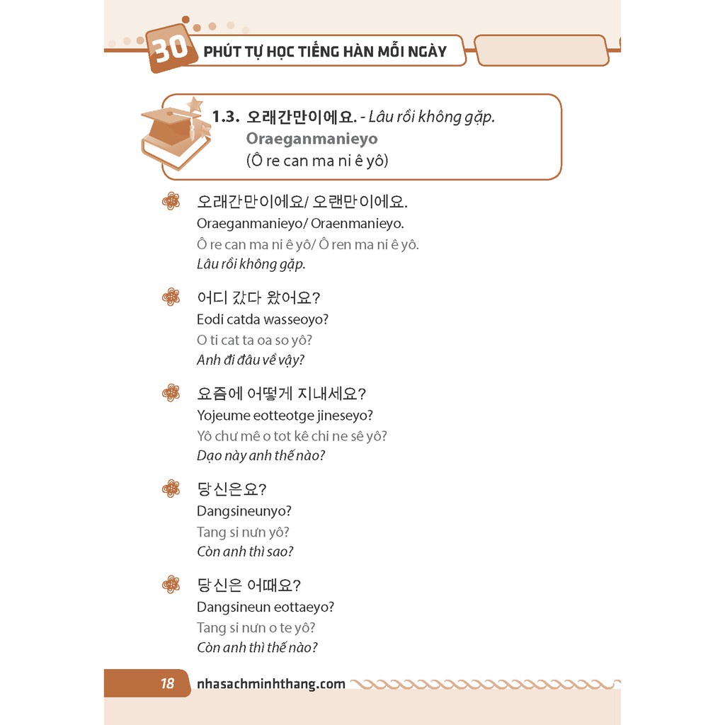 Sách - 30 phút tự học tiếng Hàn mỗi ngày( bìa mềm) Tặng Bookmark