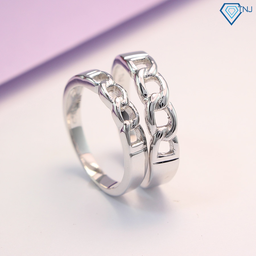 Nhẫn bạc 925 cặp đôi nam nữ mắt xích khắc tên ND0340 Trang Sức TNJ
