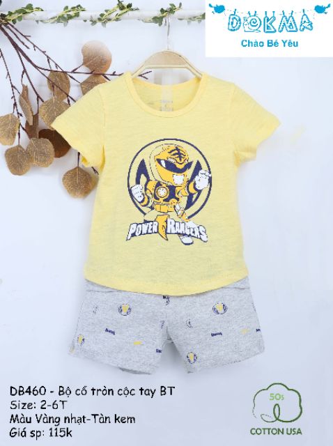 [Dokma] Bộ cộc tay siêu nhân bé trai mẫu mới-chất mát (Sz 2-6Y)