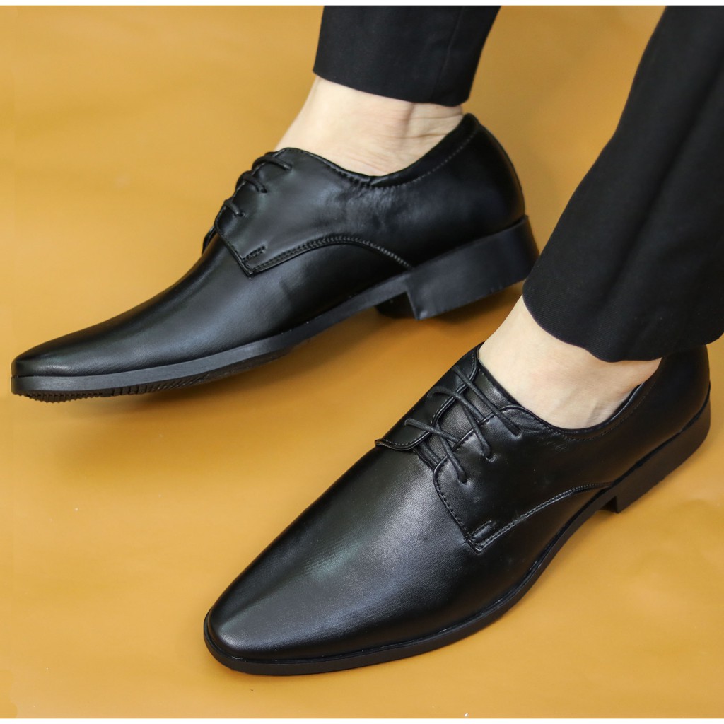 GIÀY BUỘC DÂY NAM -CHẤT LIỆU DA PU CAO CẤP -ĐẾ KHÂU CAO 2,5 CM MÃ L193 MÀU ĐEN | BigBuy360 - bigbuy360.vn