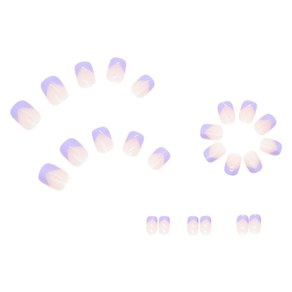 XIANTIN Hộp 24 Móng Tay Giả Ngắn / Tròn / Vuông Đính Kim Sa Che Phủ Toàn Diện