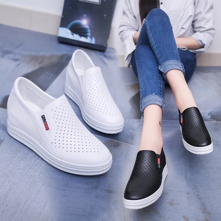 Giày thể thao đế độn 6 phân da Pu- Giày sneaker nữ- Vincentshop