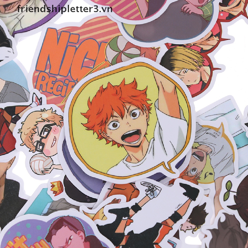 Bộ 50 Miếng Dán anime Haikyuu Chống Thấm Nước Trang Trí Ván Trượt laptop