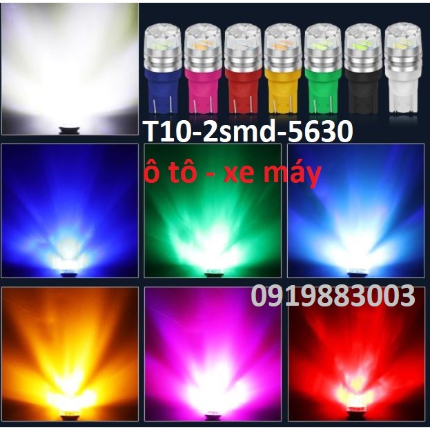 (T10 diamond) Đèn T10 demi xi nhan đồng hồ ô tô xe máy T10 LED