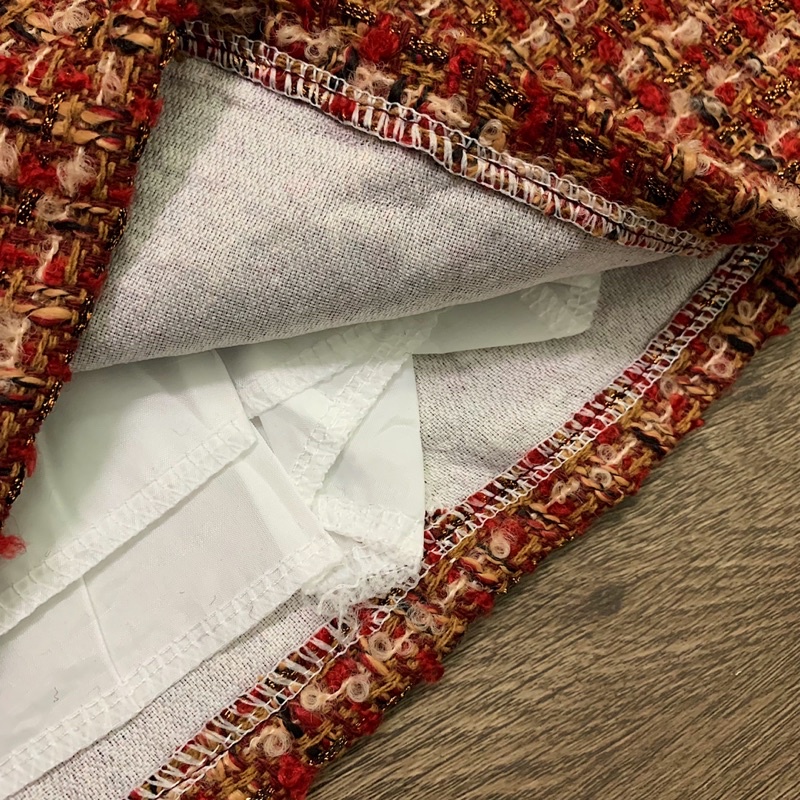 Chân váy lót quần dạ tweed dáng chữ A - 85Q05