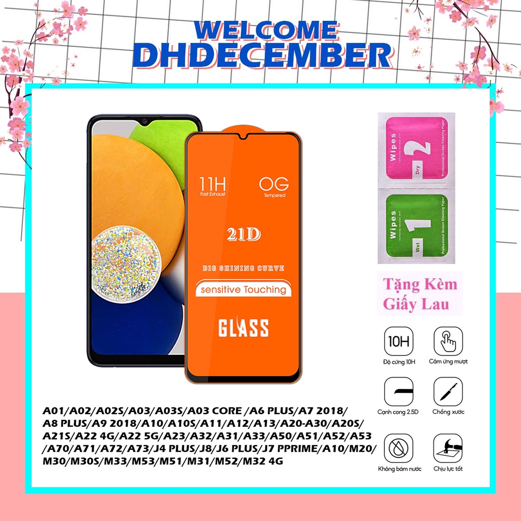 Kính cường lực full màn samsung A05/A05S/A01/A02/A02S/A03/A04/A03S/A03 CORE/A6 PLUS/A7/A8 PLUS/A9/A10/A10S/A11/A12/A13