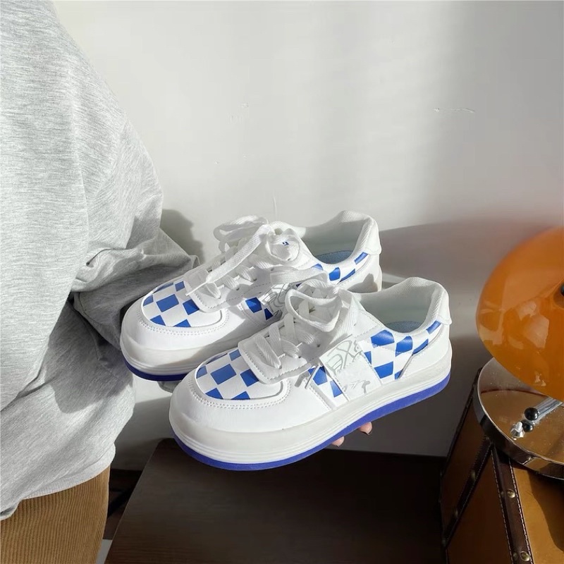 Giày kẻ caro xanh hàng nội địa Trung