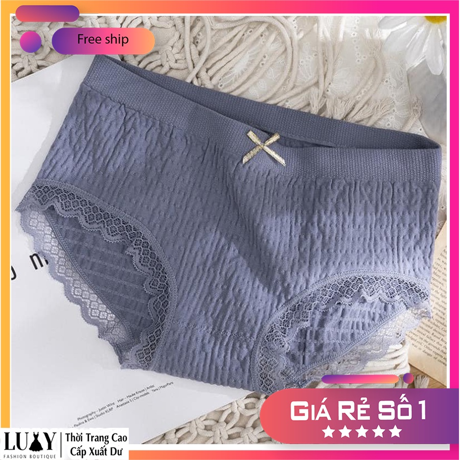 Quần lót nữ Cotton viền ren kháng khuẩn Luxy co giãn 8 chiều V1 | BigBuy360 - bigbuy360.vn