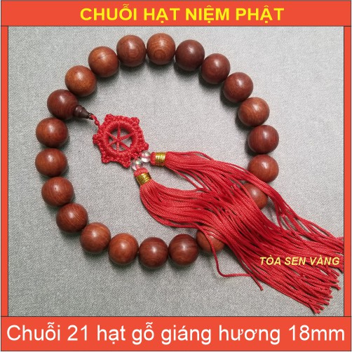 Chuỗi Niệm Phật Gỗ Giáng Hương - Chuỗi 21 Hạt Cầm Tay Niệm Phật