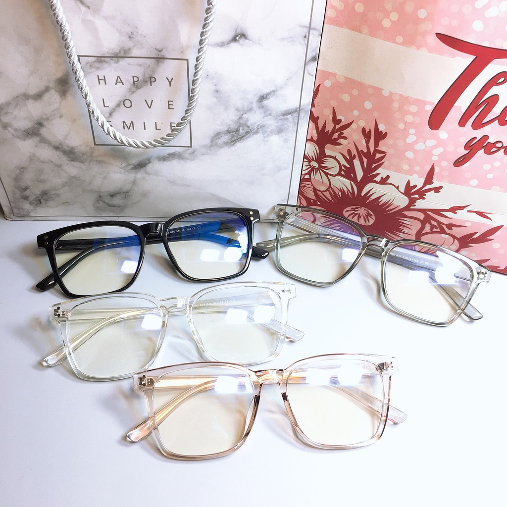 [Mã FARSSTGRE giảm 5K đơn bất kỳ] Gọng kính vuông to 616 nhận cắt cận viễn loạn