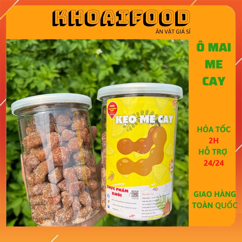 Kẹo me cay ngào đường - ô mai me cay vừa chua vừa ngọt hũ 450g ăn vặt rất thích