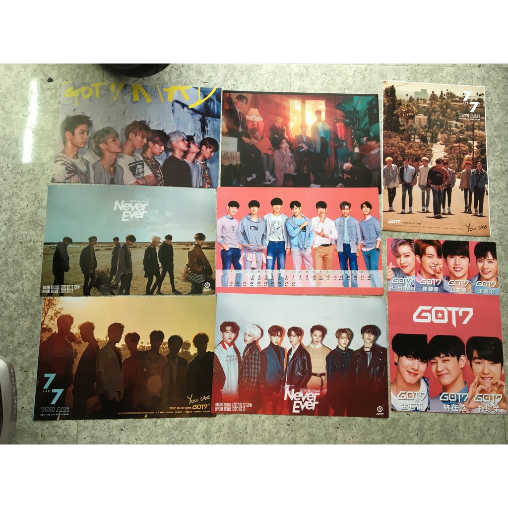 Poster Seven teen, Bigbang, T-ara, Wanna one, Got7