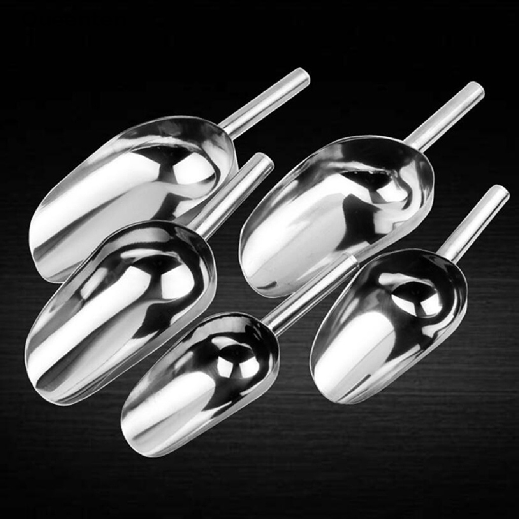 Queenten Stainless Steel Sweet Candy Ice Scraper Buffet Bar Food Measuring Scoop Shovel QT