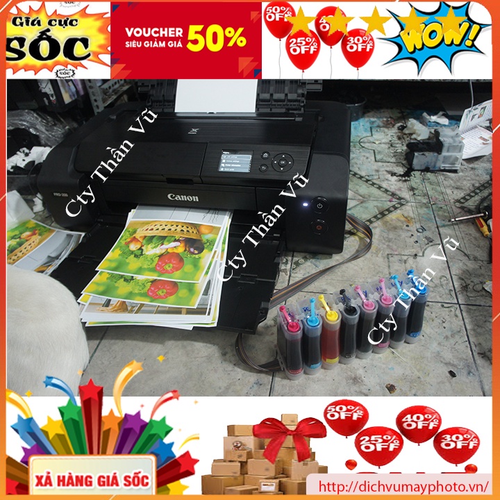 Dẫn mực ngoài máy in canon Pro 200 mã thỏi 65 dùng 8 màu mực M BK C Y LGY GY PM PC hàng chất lượng Kholinhkienmayin
