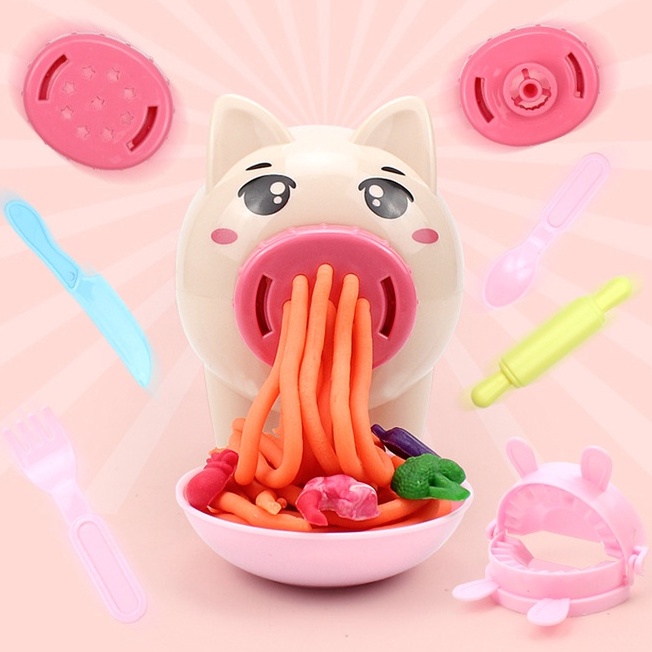 Đồ Chơi Nặn Đất Sét Làm Bánh Làm Bún Hình Heo Dễ Thương Cho Quà Tặng Bé Gái