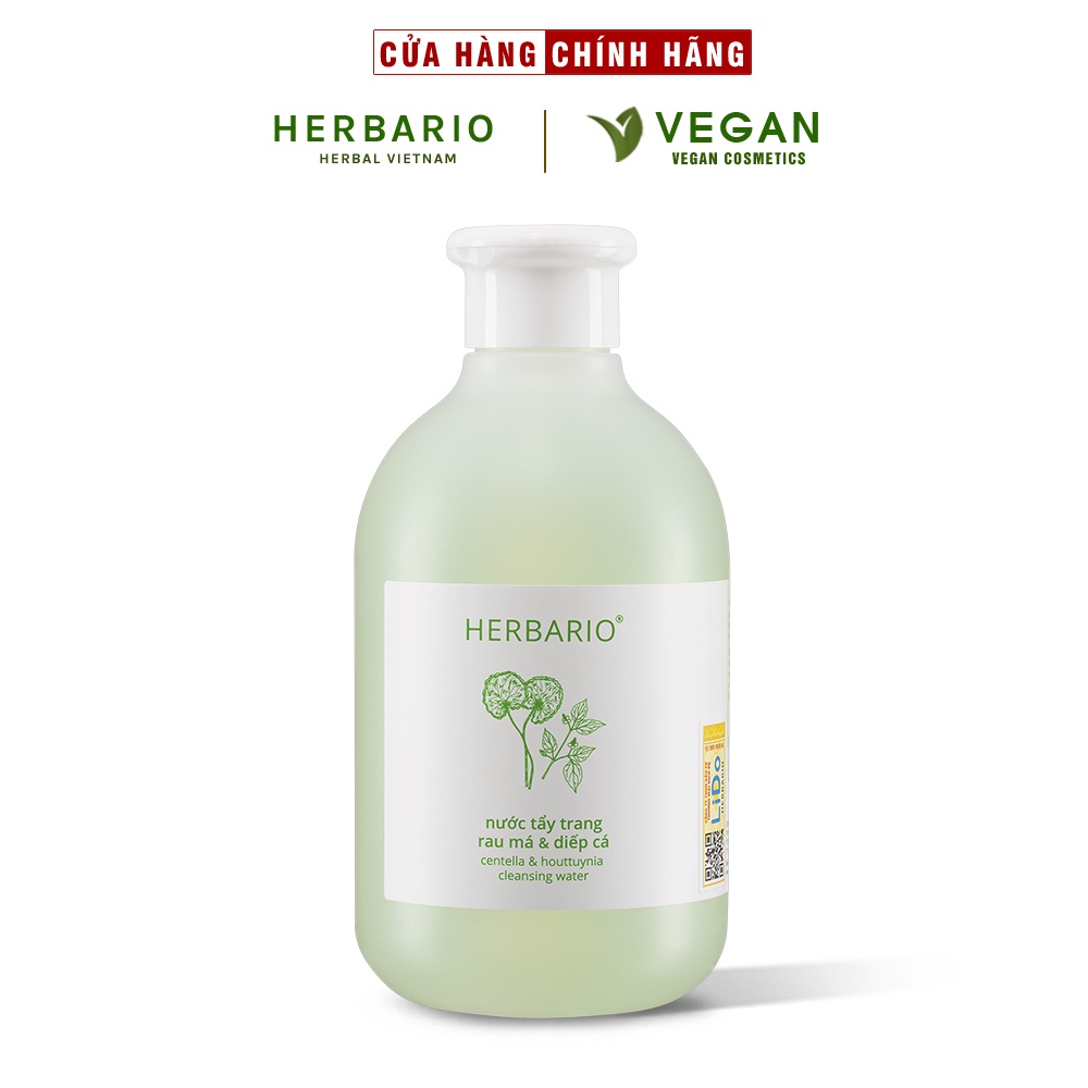 Nước tẩy trang Rau Má & Diếp Cá Herbario 300ml thuần chay