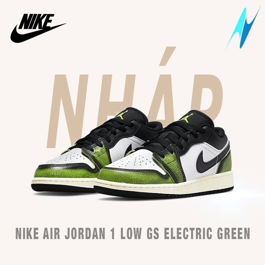 Giày Nike Air Jordan 1 Low SE GS 'Electric Green' chính hãng 100%