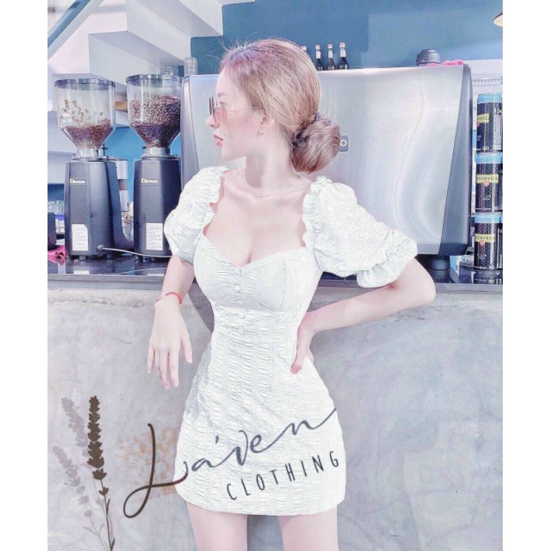 Đầm body tay phồng phong cách trẻ trung nữ tính ( có mút ngực)