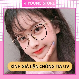 Kính nữ giả cận mắt mèo phong cách Hàn Quốc chống tia UV mắt kính không độ đẹp giá rẻ 066