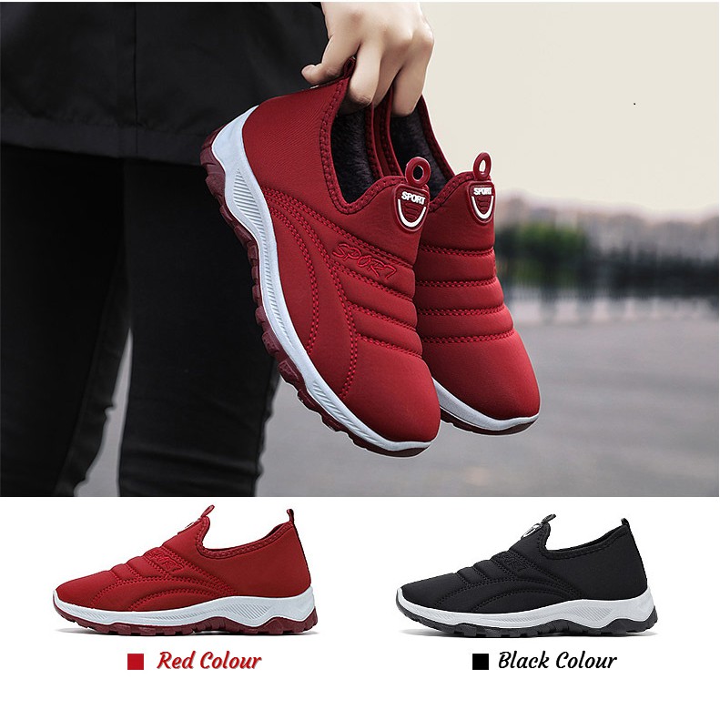 Giày Thể Thao Nữ , Giày Sneaker Nữ Không Dây M91 [ Hàng Hot ] Màu Đen Đỏ Thoải Mái Ấm Áp Nâng Niu Bàn Chân Việt | BigBuy360 - bigbuy360.vn