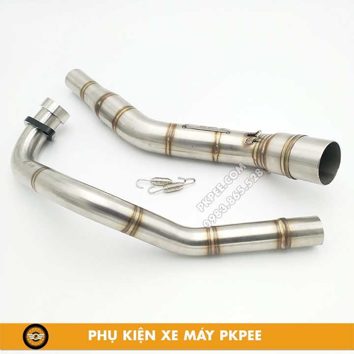 Cổ Pô Tăng R8 Racing 2 Khúc Exciter 150, MX King, Y15ZR Bảo Hành Chất Liệu Inox 304 100% Không Bị Sét