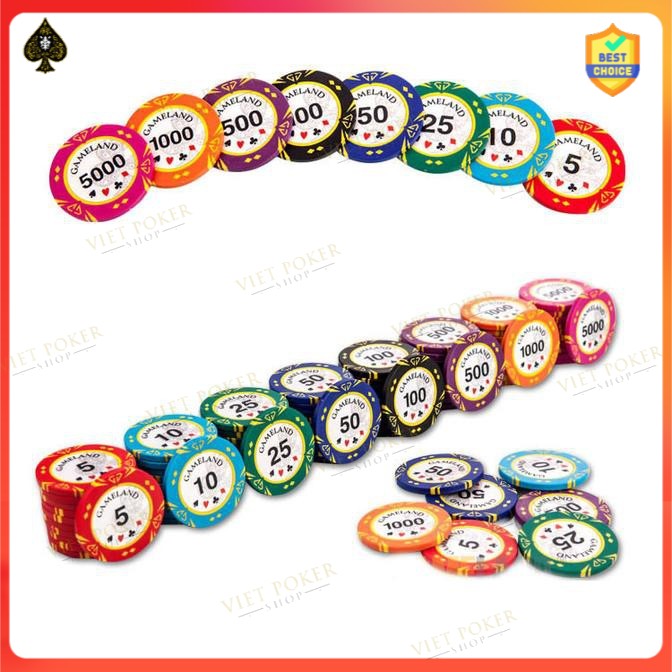 [Chip lẻ] Lốc 25 Chip Gameland Diamond - Poker chip - Phỉnh Poker