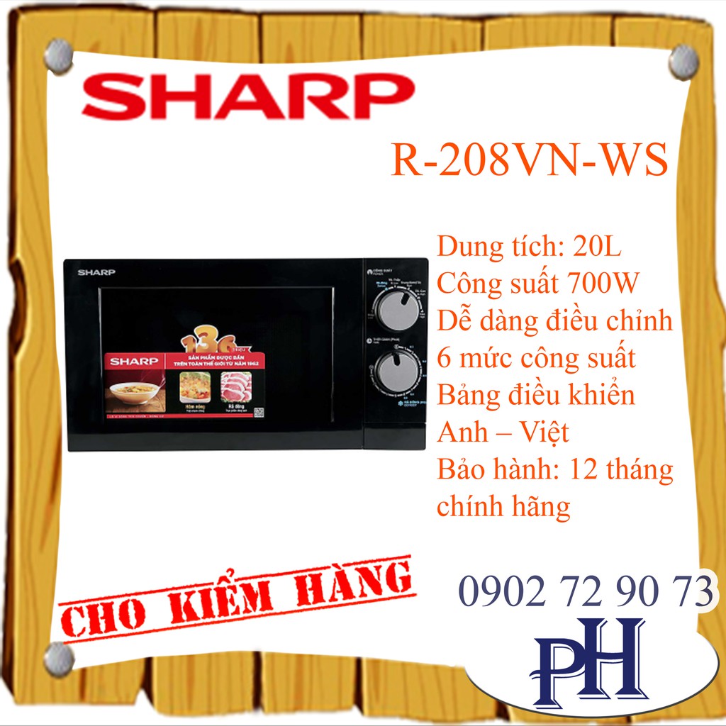 Lò Vi Sóng Sharp R-208VN-WS