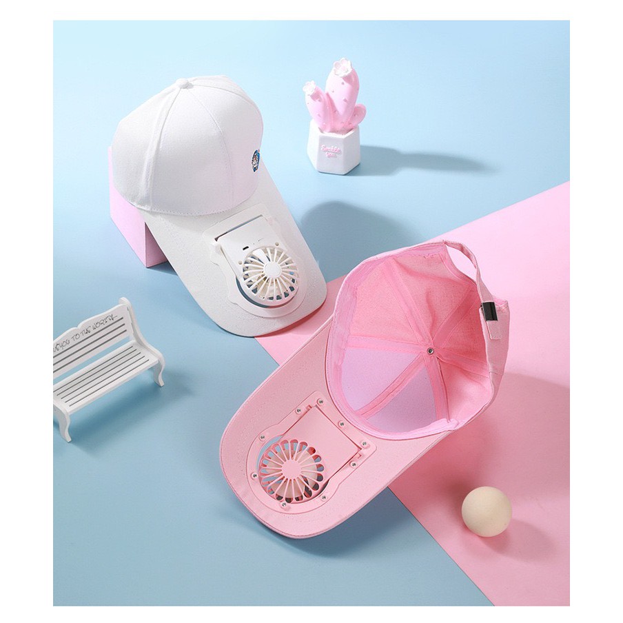 Mũ lưỡi trai nam nữ unisex kèm quạt mini sạc pin tích điện 3 tốc độ gió | BigBuy360 - bigbuy360.vn