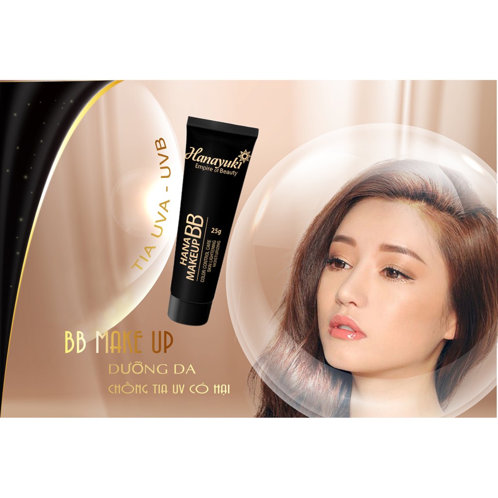 Kem trang điểm căng bóng dưỡng da Hana BB Makeup - Hanayuki Chính Hãng100% -HANAYUKI BEAUTY