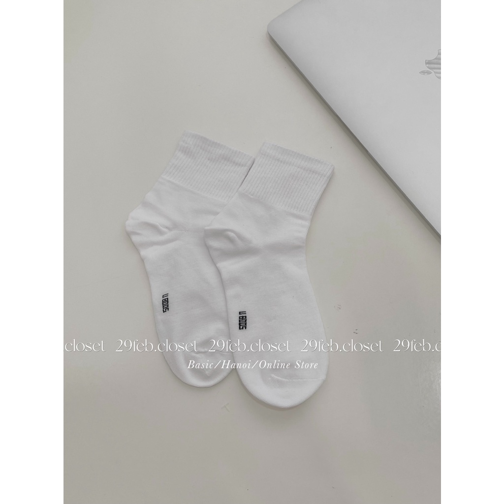 [Ảnh thật/Video] Tất cotton cổ cao, cổ thấp basic - 29feb.closet - T01