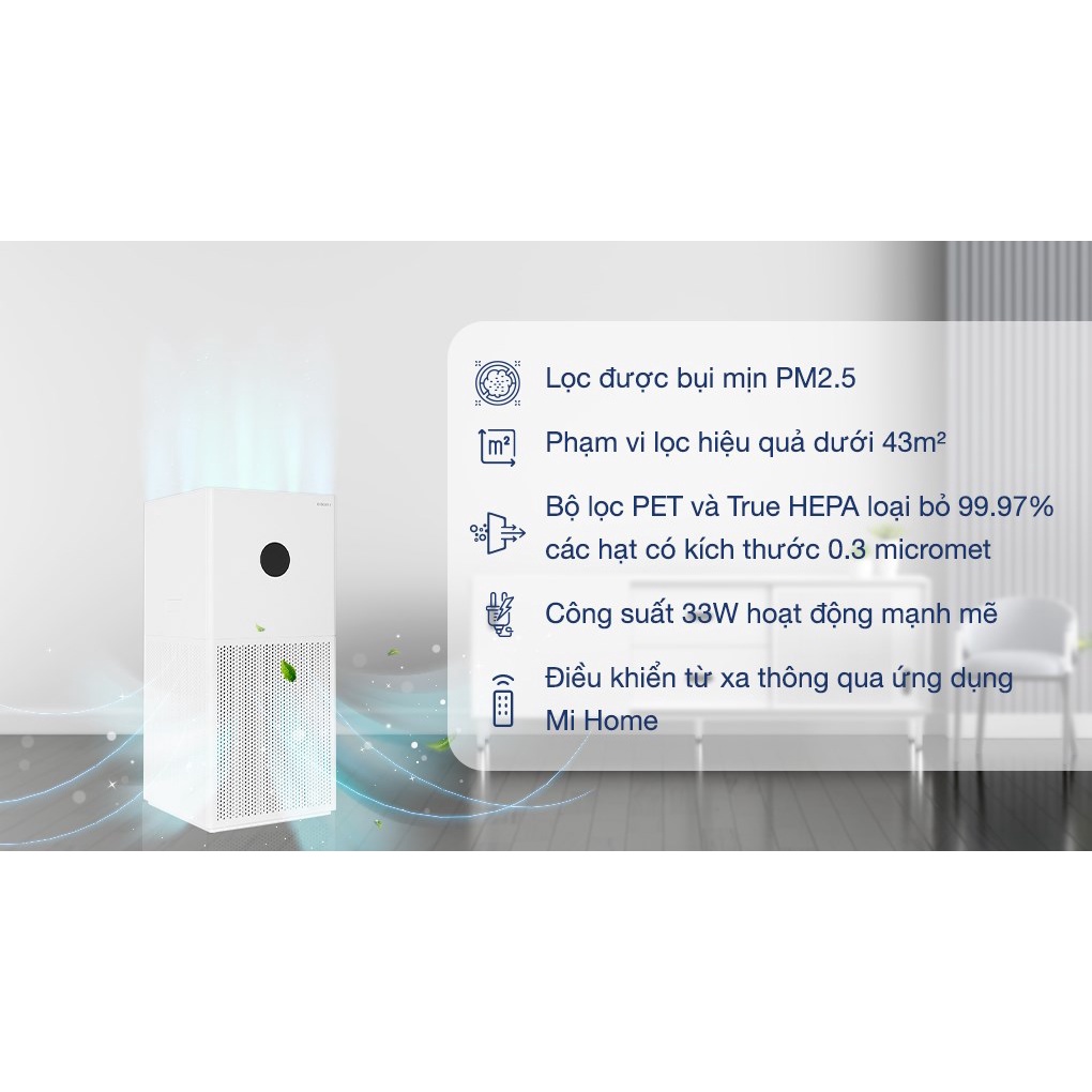 Máy lọc không khí Xiaomi Mi Air Purifier 4 Lite - Hàng Chính hãng