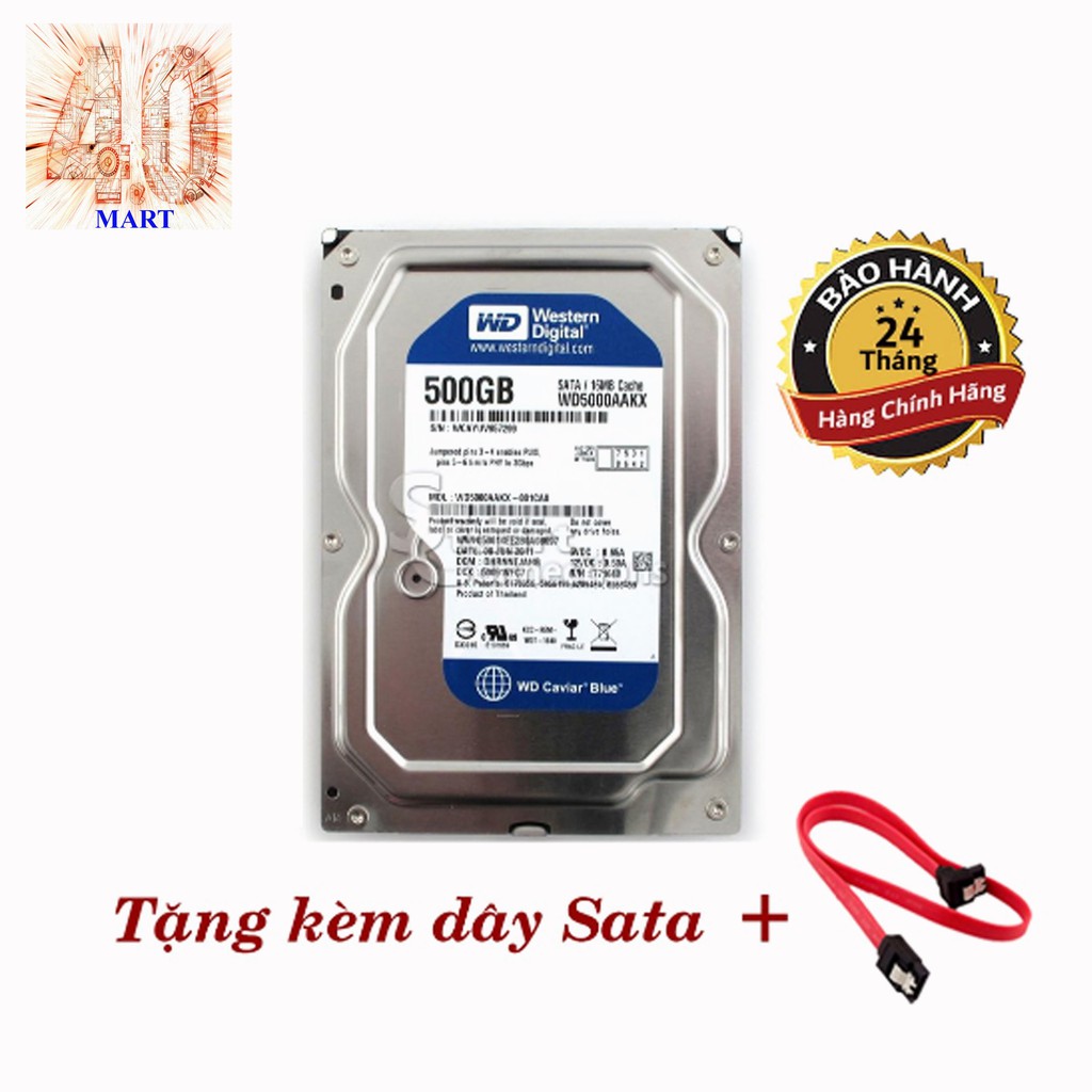 Ổ cứng máy tính WD Blue 500GB - HDD WD 500GB - Chính hãng BH 2 Năm - 1 đổi 1