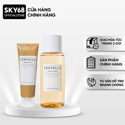 Combo 2 Sản Phẩm Sữa Rửa Mặt + Toner Làm Sạch Da Skin1004 Madagascar Centella
