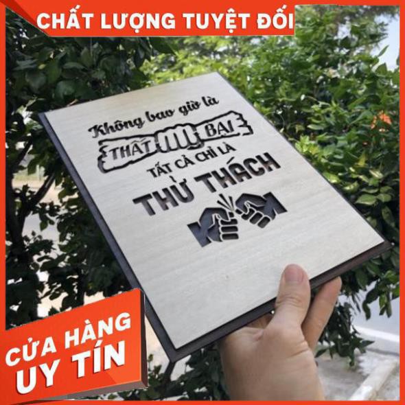 [Không bao giờ là thất bại, tất cả chỉ là thử thách] Tranh treo tường Gỗ trang trí phòng tạo động lực 20x27cm