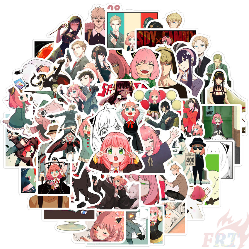 Bộ 50 miếng dán hoạt hình Series 03 Anime Cartoon cho laptop/ván trượt/hành lí
