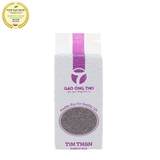 Gạo st25 tím than ông thọ túi dẻo mềm thơm cơm 1kg hút chân không