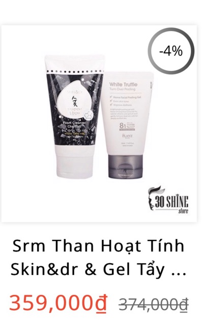 Srm Than Hoạt Tính Skin&dr & Gel Tẩy Da Chết White Truffle