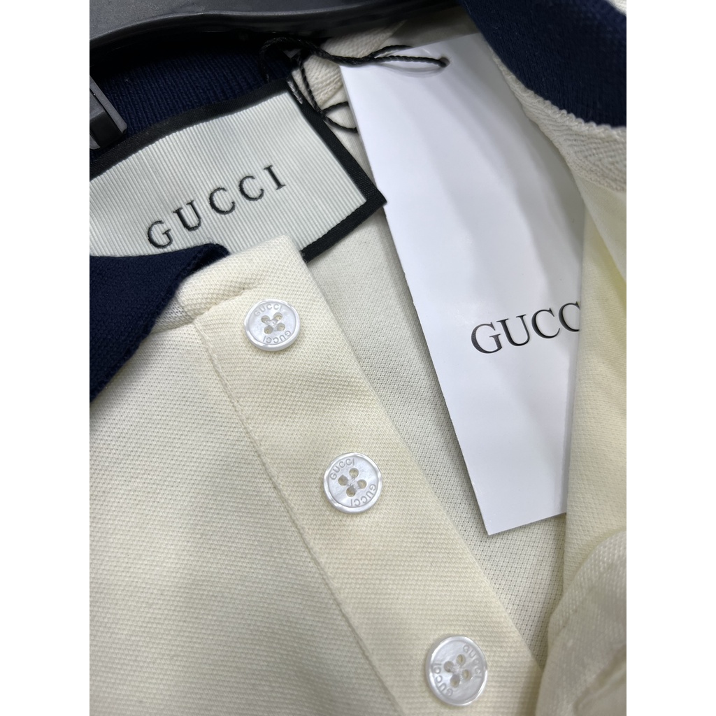 Áo Polo Gu* CCI Monogram Pattern 2 Màu Vải Cá Sấu Cotton 100% THE LAZ