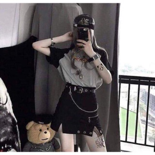 [Sale ] Chân váy ulzzang phối xích ( kèm hình thật )