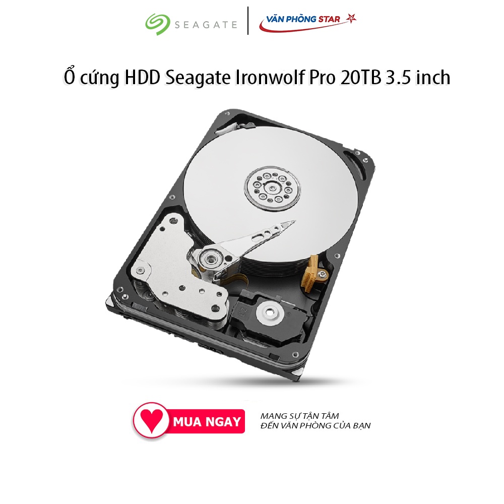 Ổ cứng HDD Seagate Ironwolf Pro 20TB 3.5 inch, 7200RPM, SATA3, 256MB Cache (ST20000NE000) chính hãng Vanphongstar