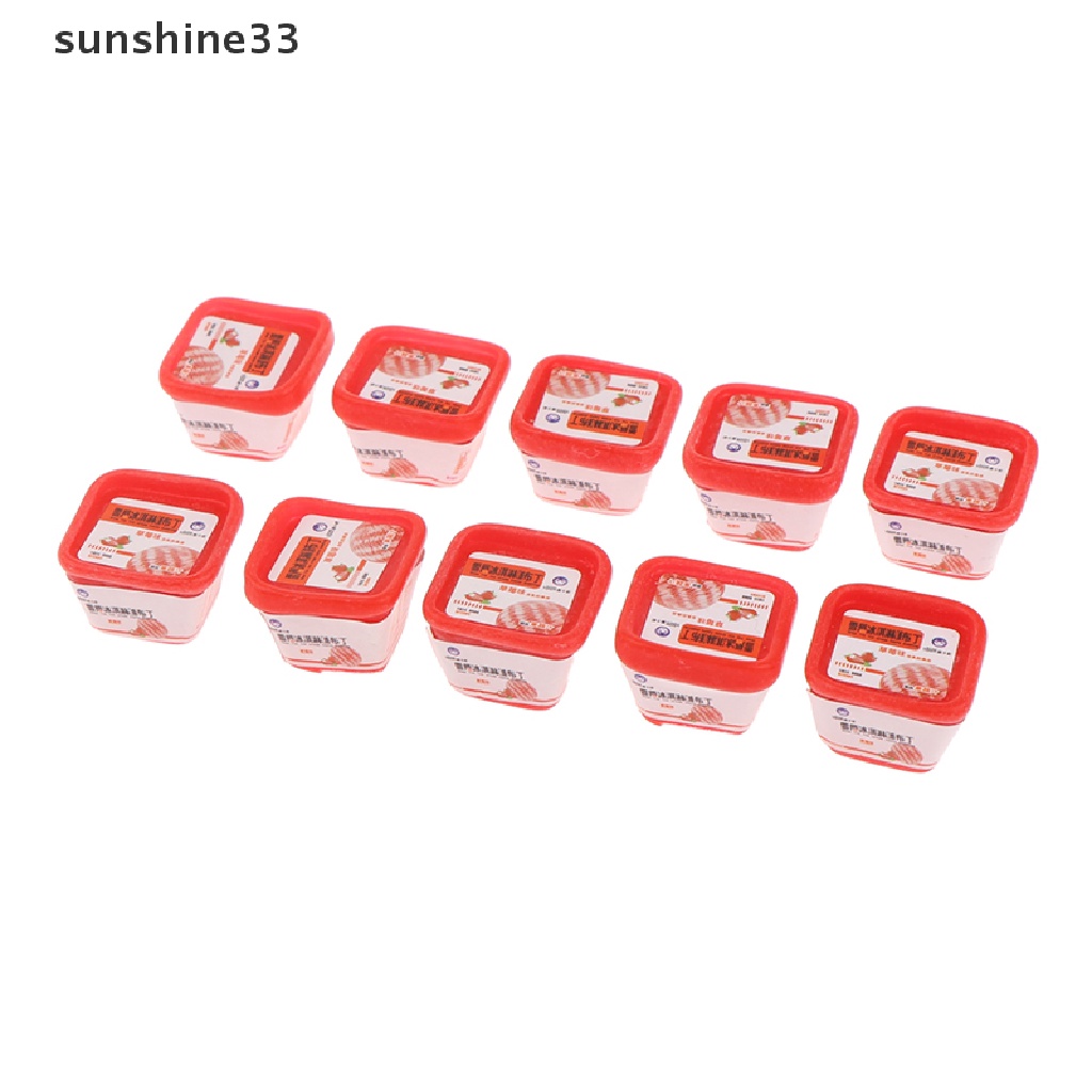 Set 10 mô hình ly kem trang trí nhà búp bê tỉ lệ 1/12