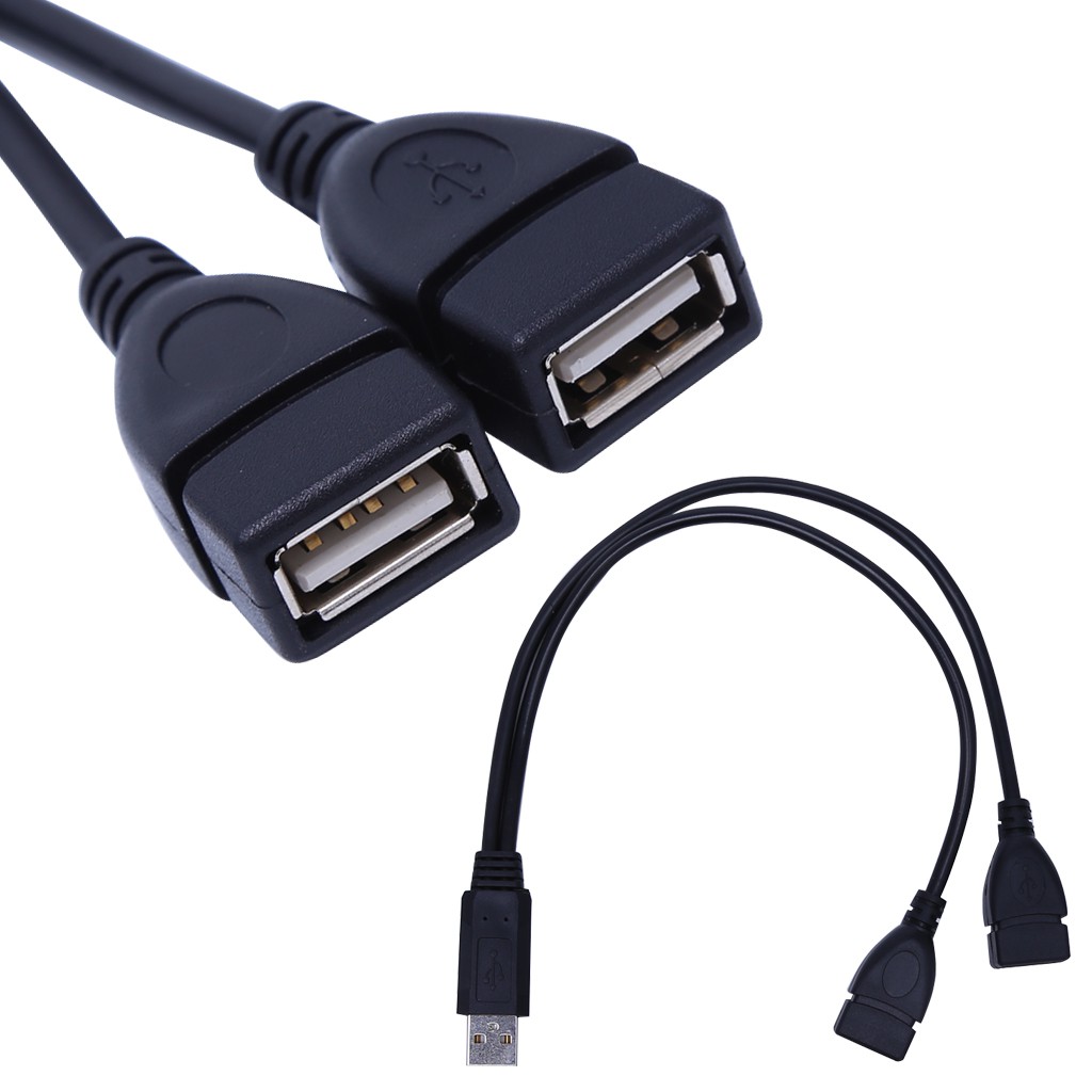 Cáp chuyển đổi USB 2.0 Type A từ 1 đầu cắm sang 2 ổ cắm tiện lợi