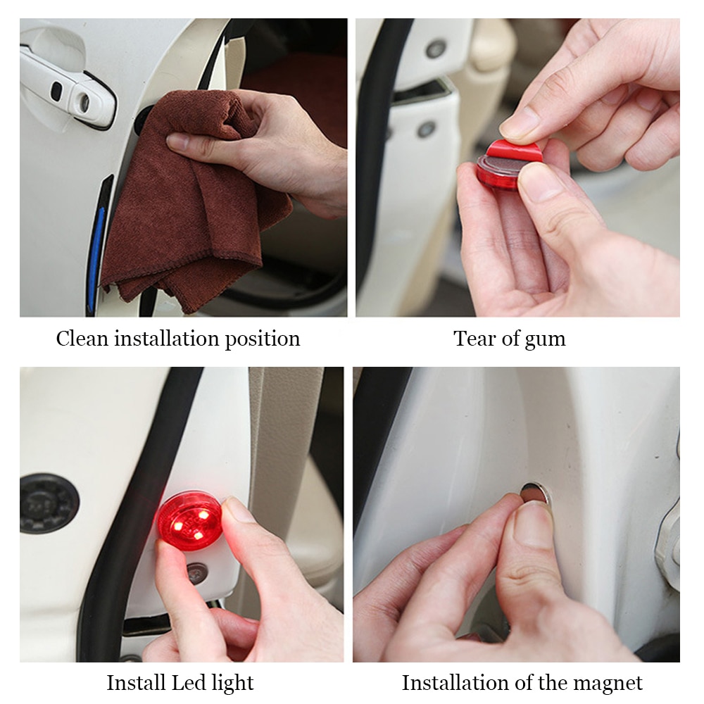 Set of 2 LED Door Open Warning Lights 5 Handy Waterproof Magnetic LED Balloons