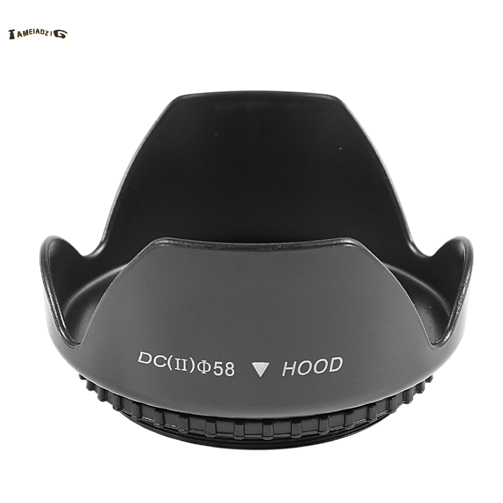 ☆DC-SN HOOD 58mm Screw Mount Flower Crown Lens Hood Petal Shape for Canon Nikon Tamron Sigma Sony 58mm Lens Black