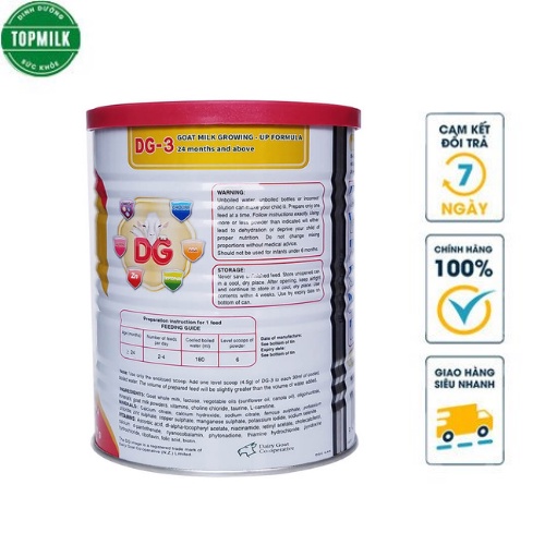 Sữa Dê DG Số 3 Hộp 400gram Cho các bé bị dị ứng sữa bò và chậm tăng cân