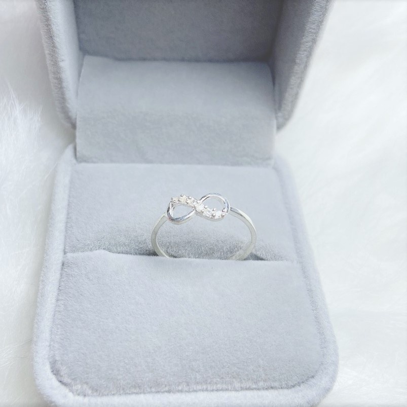 Nhẫn Bạc nữ mặt hình vô cực, chất liệu bạc ta cao cấp - Trang sức bạc Evasilver